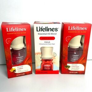 Lifelines Essential Oil Spice Rush Blends Set 3 Calm Focus Energy Full Size NEW